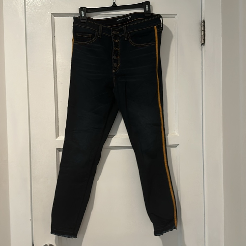 Veronica Beard Debbie Skinny Jean w Yellow Stripe! - Picture 3 of 7
